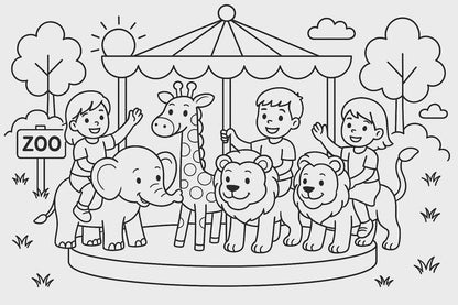 3-Book Coloring Bundle for Kids – Farm, Zoo, and Circus Themes – Fun Activity Set for Toddlers and Ages 4-8