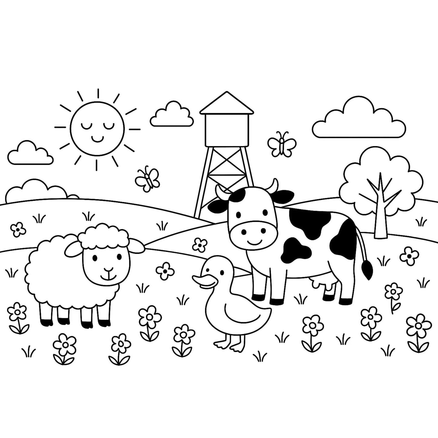 2-Book Farm Animal Bundle for Kids – Rhyming Storybook and Coloring Book – Fun Educational Gift Set for Ages 4–8, Preschool, Toddler