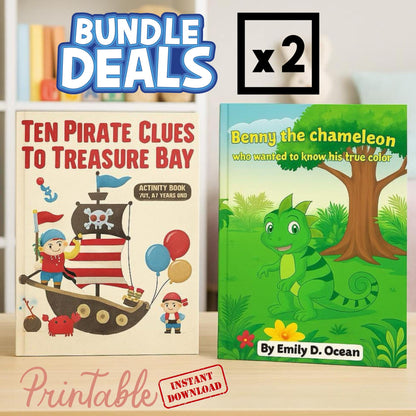 2-Book Adventure & Self-Esteem Bundle for Kids – Pirate Activity Book and Heartwarming Story About Being Yourself – Ages 4–8